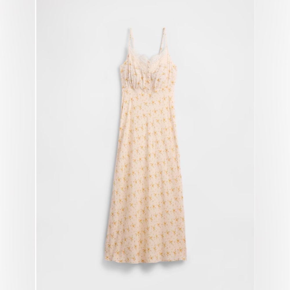 Gap Lace Trim Sweetheart Maxi Dress